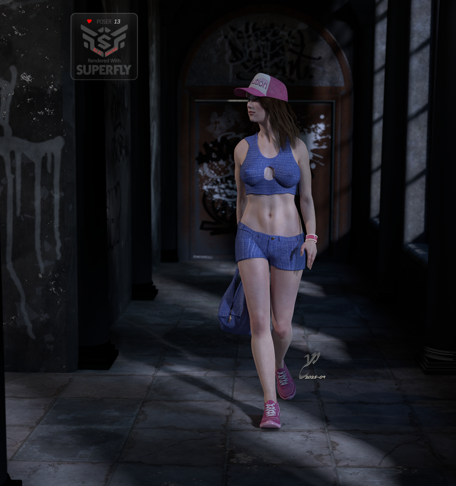 Kaylee dans un couloir sombre